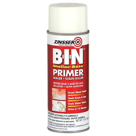 Zinsser 13 Oz White B-I-N Shellac-Base Interior/Exterior Primer, Spray 01008